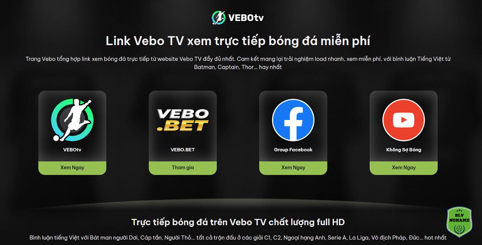 Vebo TV trực tiếp bóng đá là website gì?